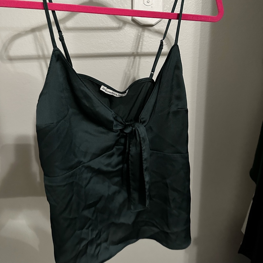 Abercrombie & fitch emerald green tie top size M